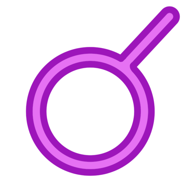 a glyph for the letter G in two toned magenta. It is a blocky C shape with a line underneath it.